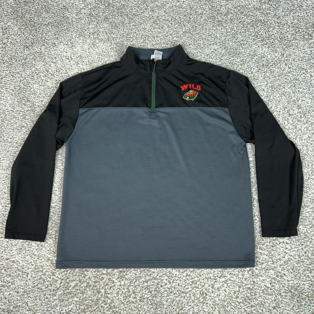 Minnesota Wild Pullover Mens XL Black NHL Hockey Long Sleeve Quarter Zip Top